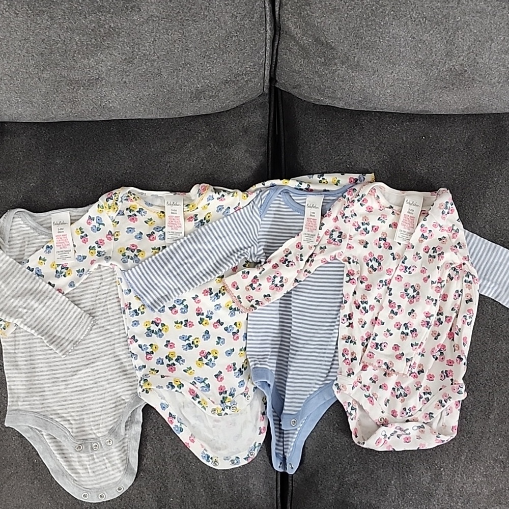 Boden 3-6M Long Sleeve Bodysuit Set